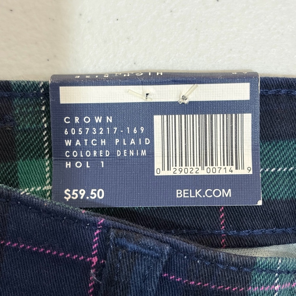 NWT High-Rise Skinny Plaid Pants - Picture 5 of 6